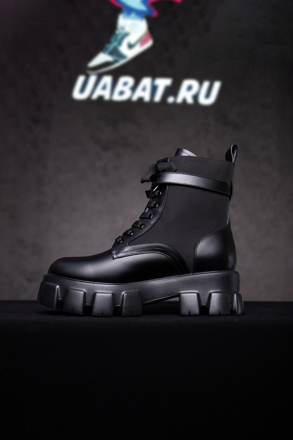 Prada Monolith Pouch Ankle Boots