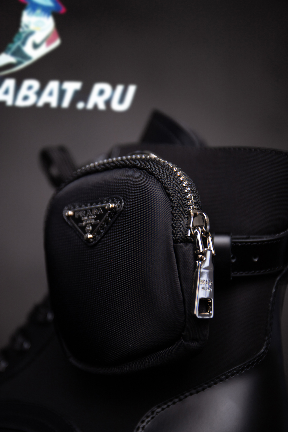 Prada Monolith Pouch Ankle Boots