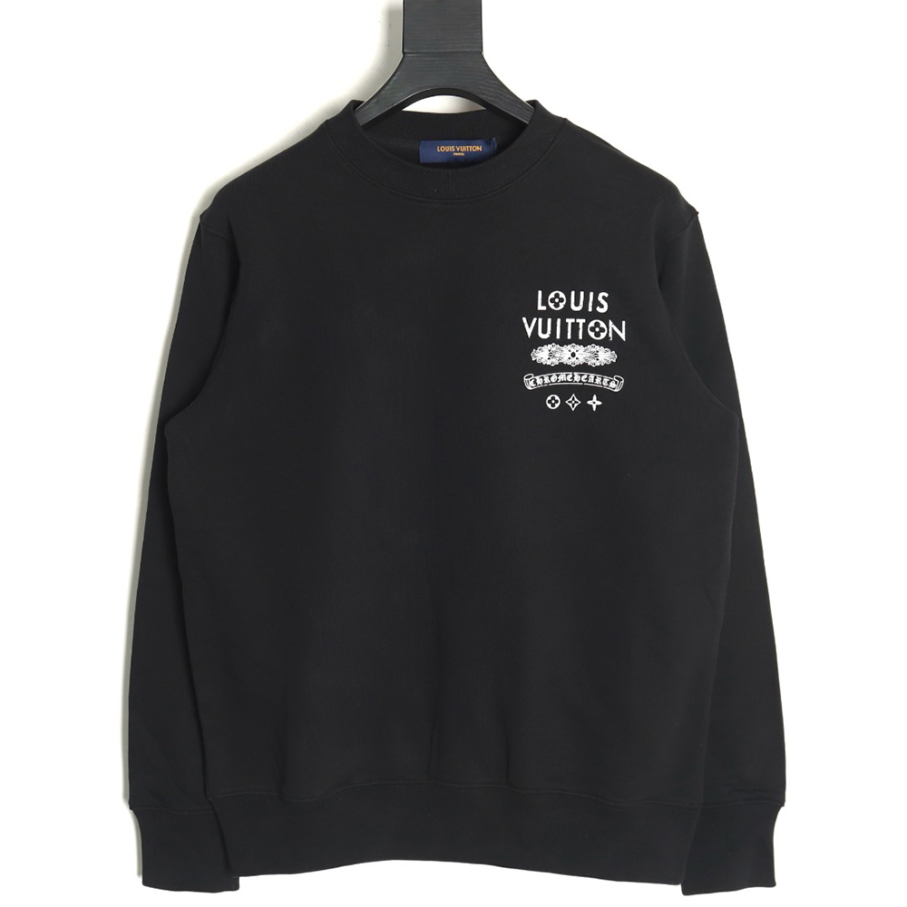 Louis Vuitton & Chrome Hearts joint Sanskrit letter print crew neck sweatshirt TSK1