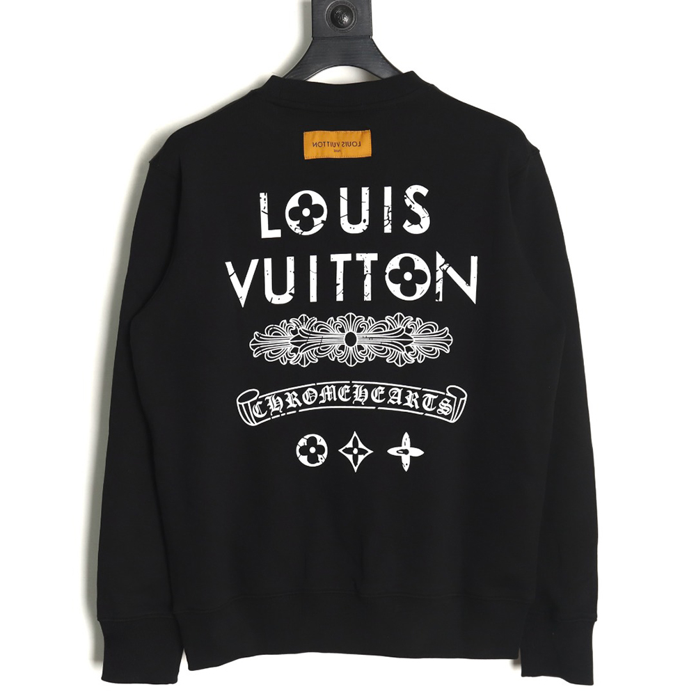 Louis Vuitton & Chrome Hearts joint Sanskrit letter print crew neck sweatshirt TSK1