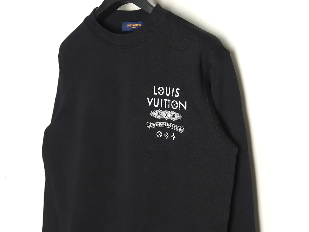 Louis Vuitton & Chrome Hearts joint Sanskrit letter print crew neck sweatshirt TSK1