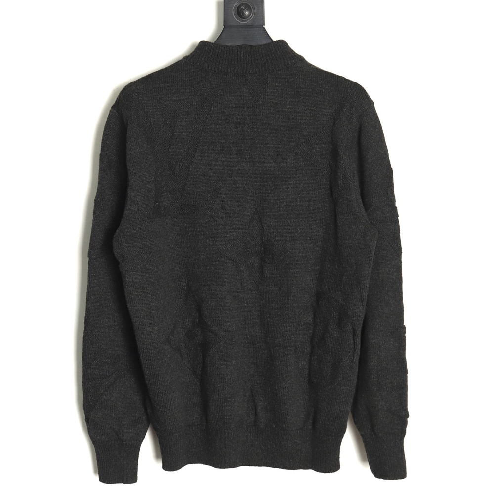 Louis Vuitton dark pattern jacquard half-zip sweater
