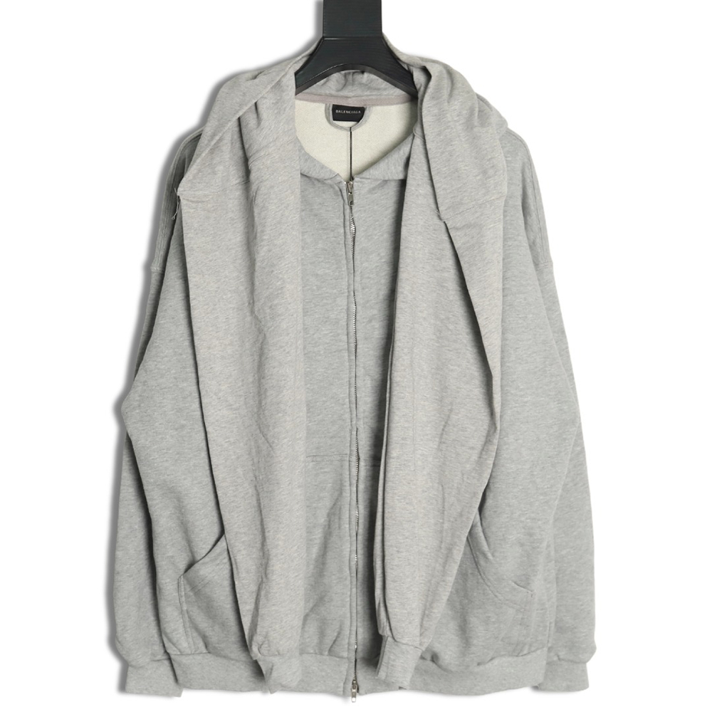Balenciaga fake two-piece shawl hooded zipper jacket