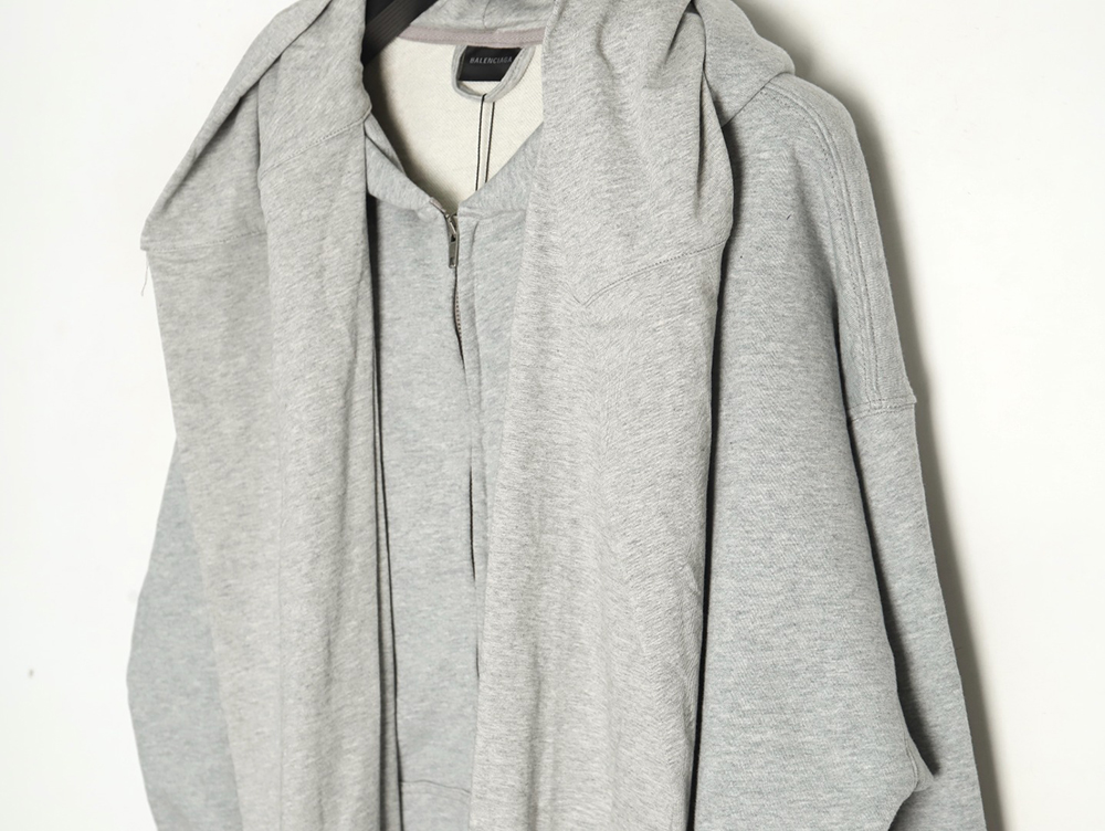 Balenciaga fake two-piece shawl hooded zipper jacket