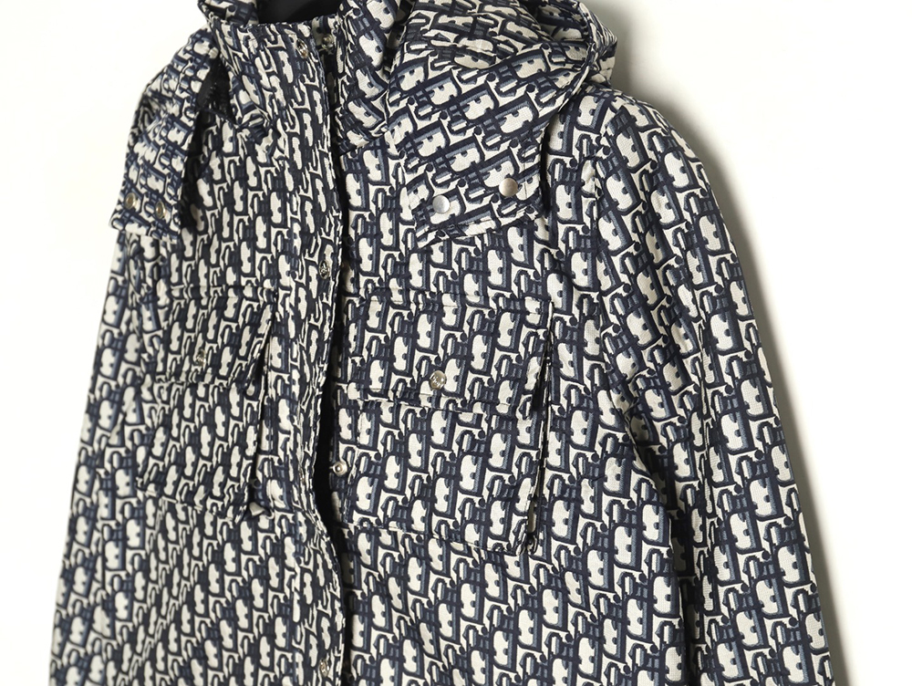 Dior full print monogram jacquard women''s hooded work jacket