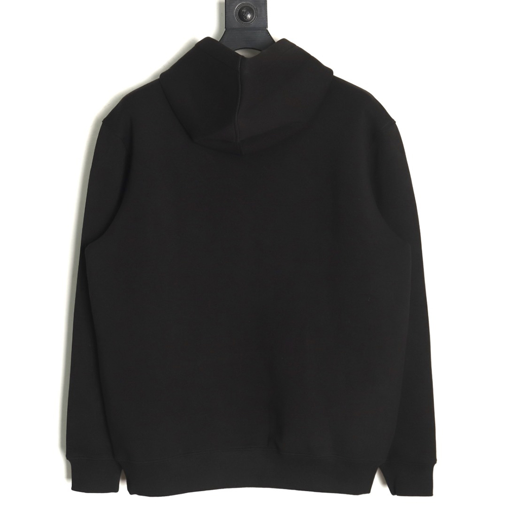 Gucci small logo space cotton composite knitted hooded sweatshirt