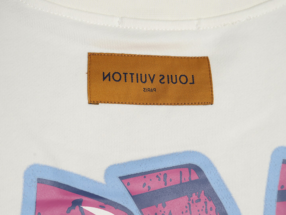 Louis Vuitton graffiti lettering logo crew neck sweatshirt