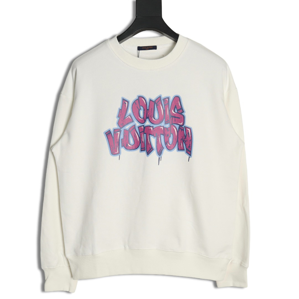 Louis Vuitton graffiti lettering logo crew neck sweatshirt