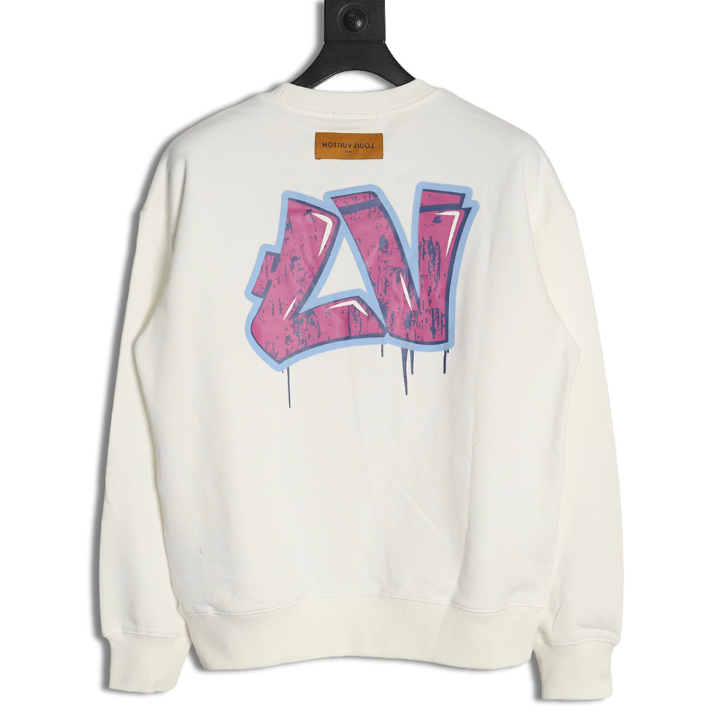 Louis Vuitton graffiti lettering logo crew neck sweatshirt