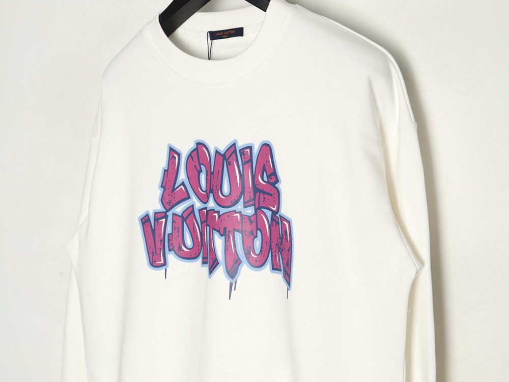 Louis Vuitton graffiti lettering logo crew neck sweatshirt