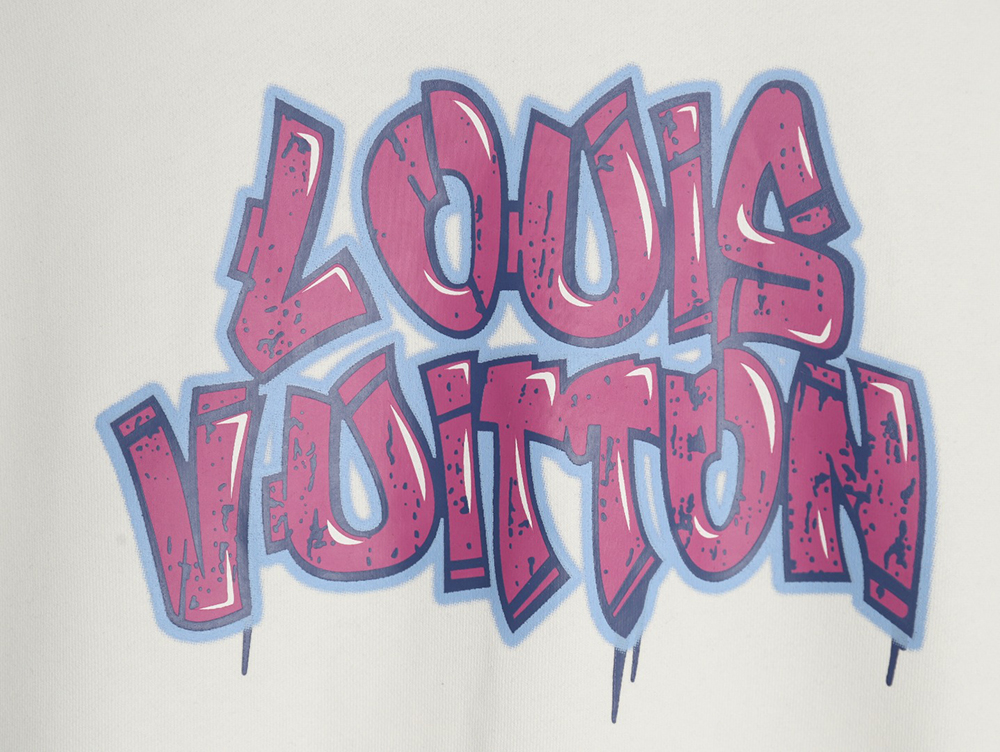 Louis Vuitton graffiti lettering logo crew neck sweatshirt