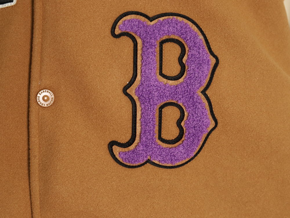 MLB Logo Embroidered Vintage Baseball Jacket