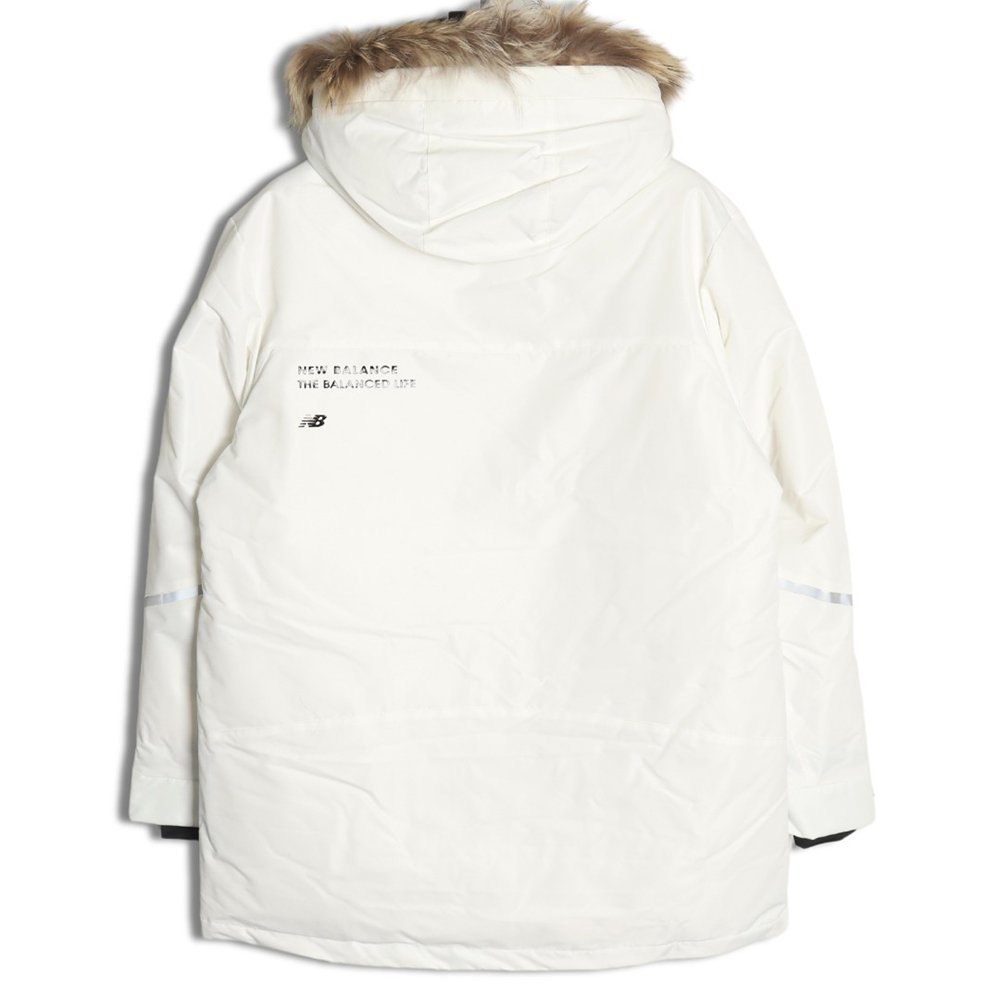 New Balance mid-length four-pocket large fur collar down jacket