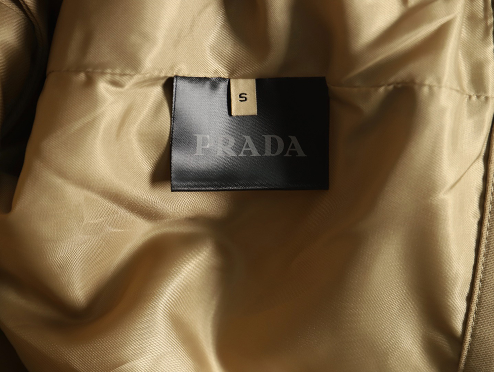 Prada corseted short belted trench coat