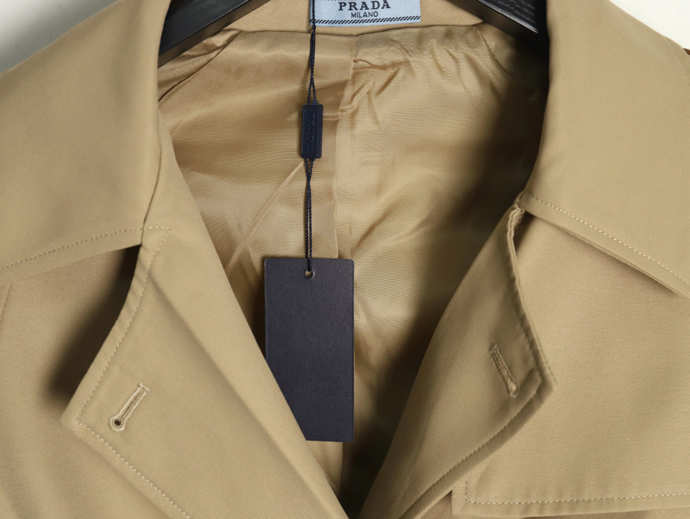 Prada corseted short belted trench coat