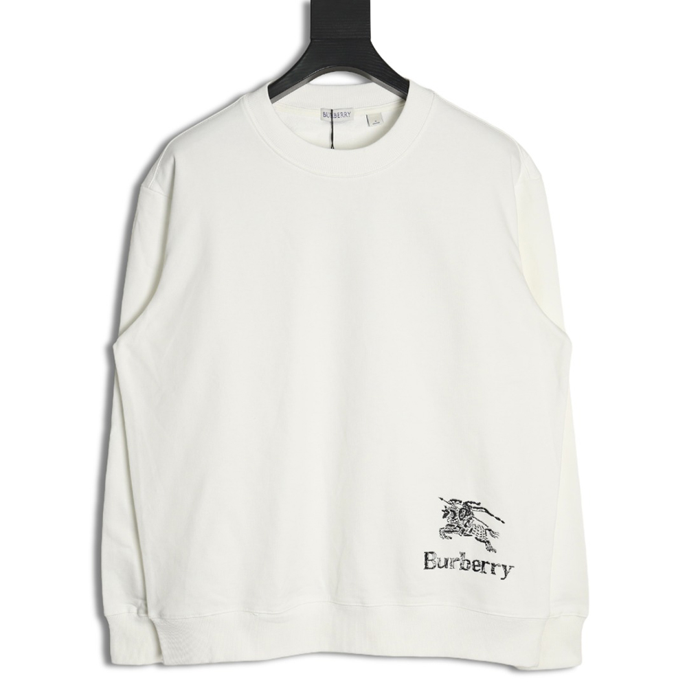 Burberry hem embroidered war horse crew neck sweatshirt