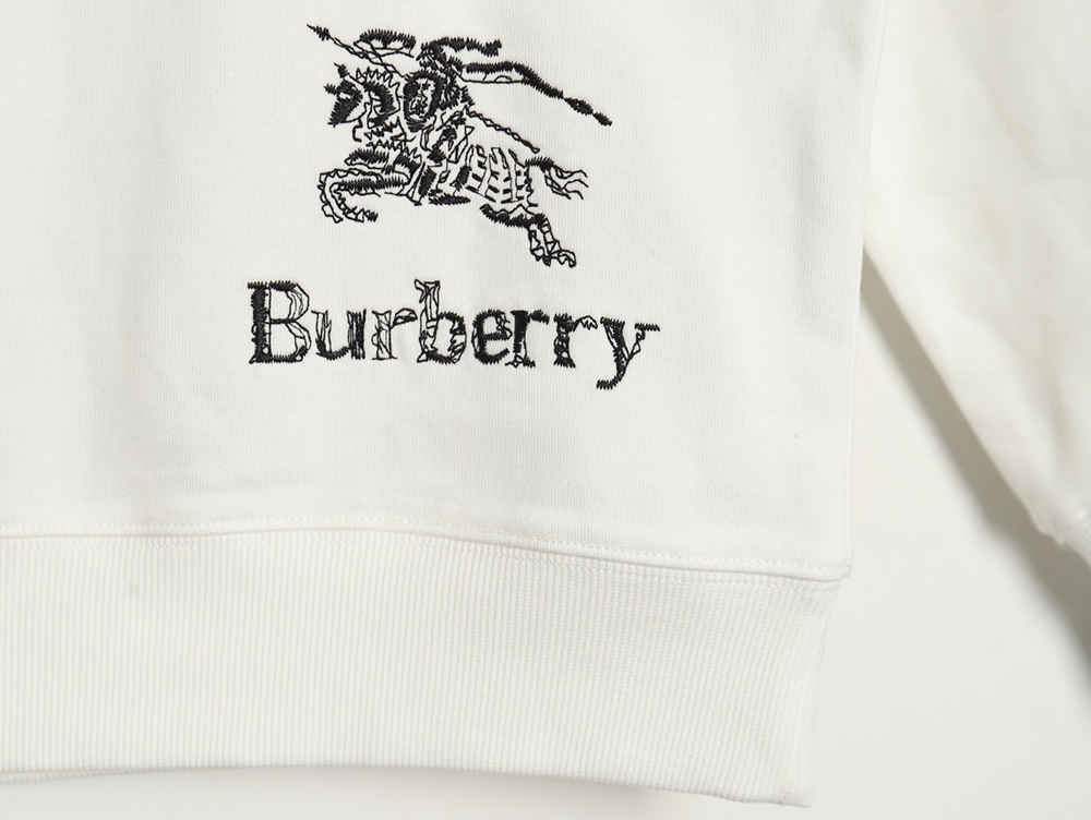 Burberry hem embroidered war horse crew neck sweatshirt