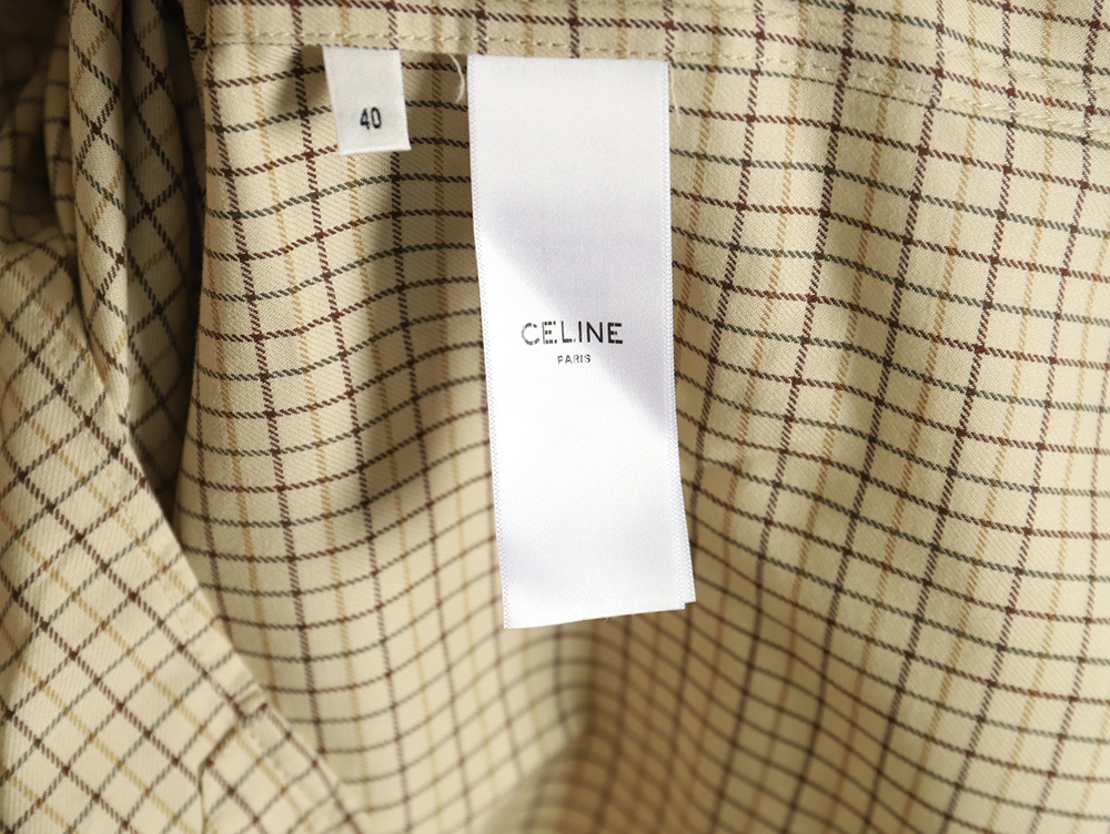 Celine Arc de Triomphe embroidered small check shirt