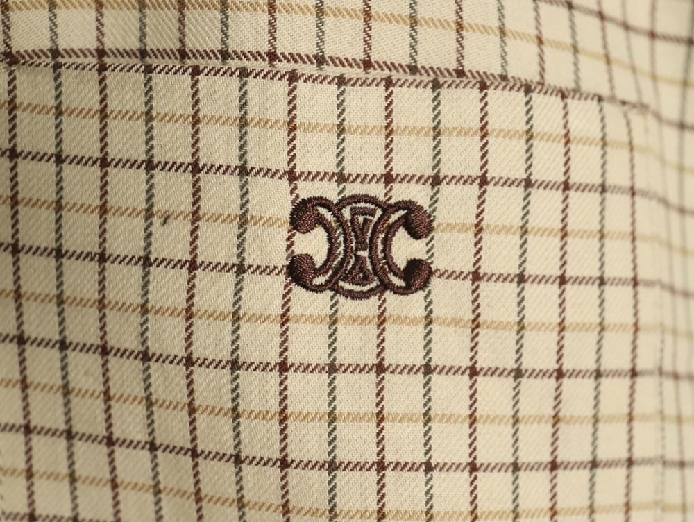 Celine Arc de Triomphe embroidered small check shirt