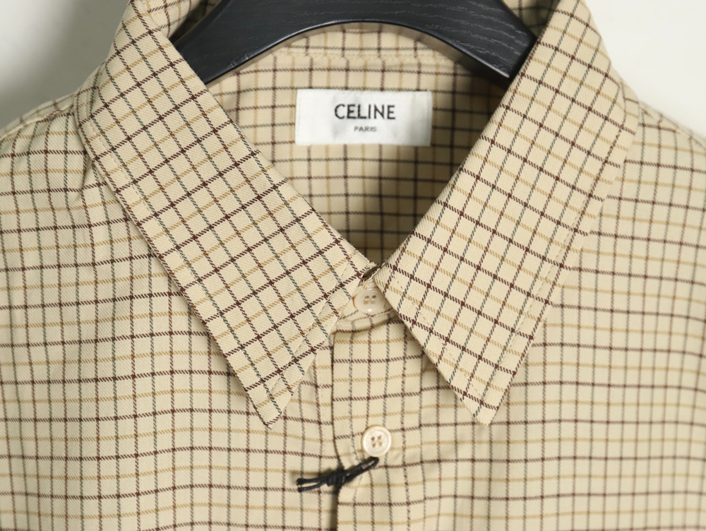 Celine Arc de Triomphe embroidered small check shirt
