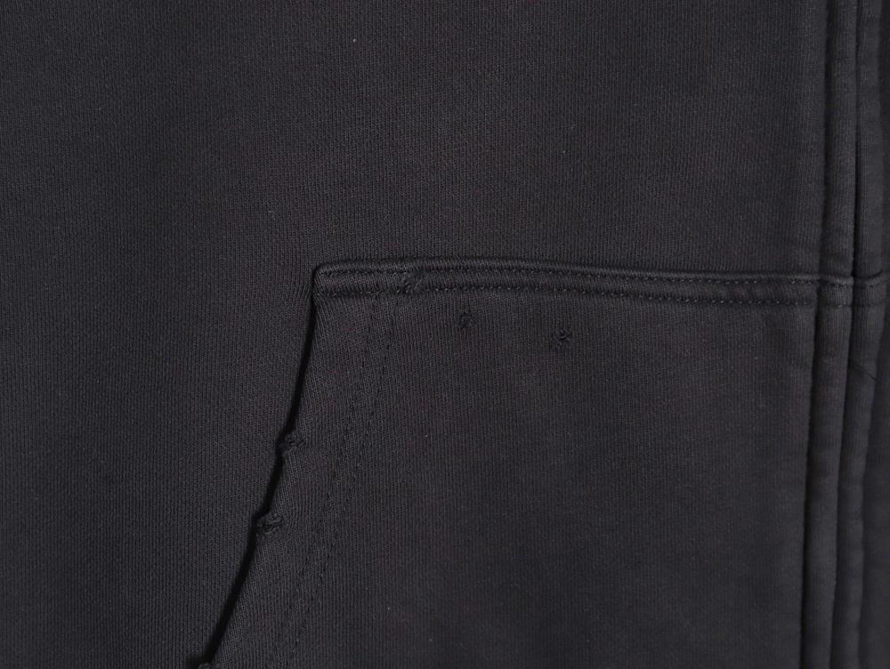 Balenciaga globe pattern printed distressed zipper jacket TSK1