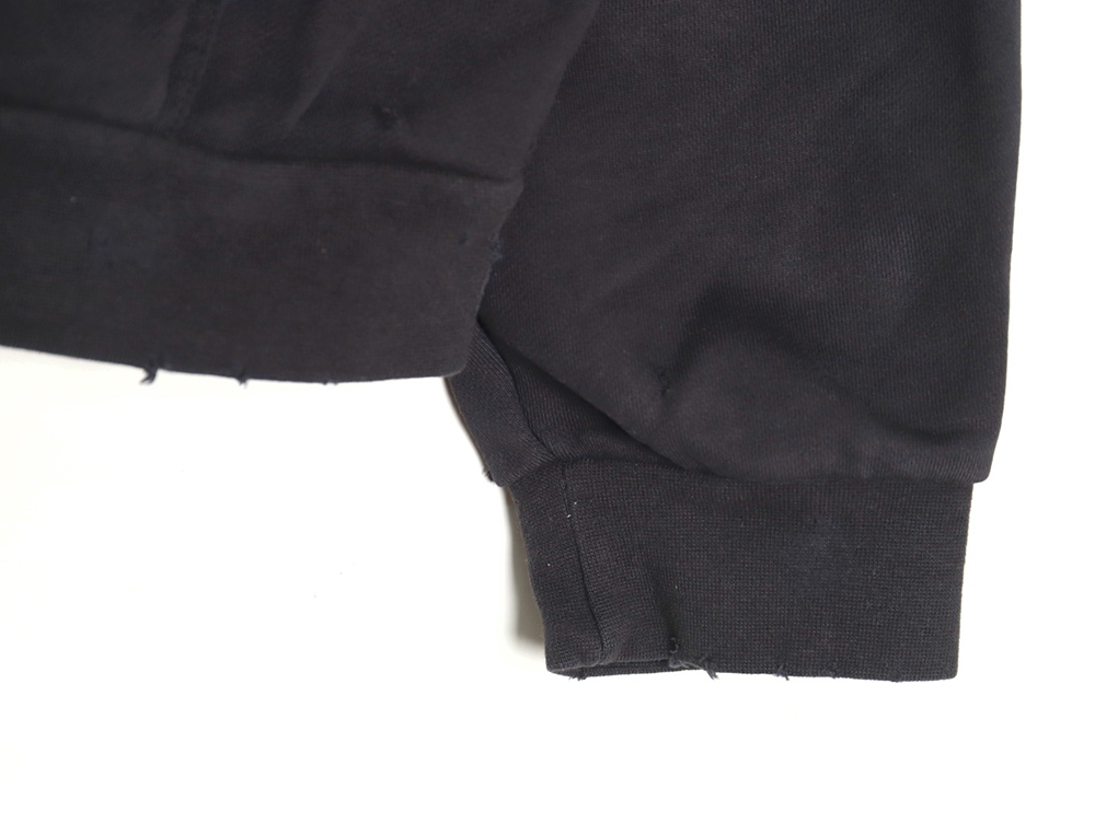 Balenciaga globe pattern printed distressed zipper jacket TSK1