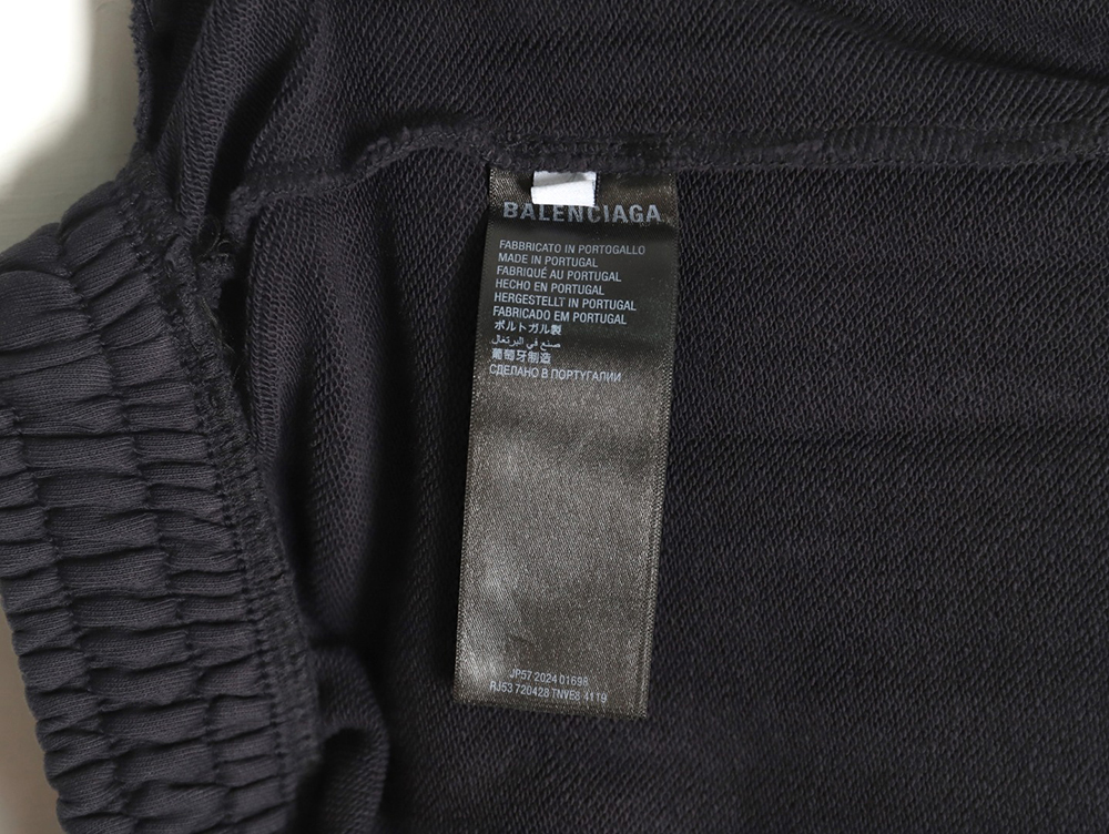 Balenciaga Earth pattern print distressed trousers TSK1