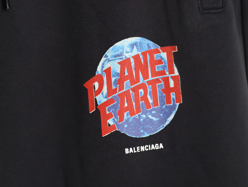 Balenciaga Earth pattern print distressed trousers TSK1