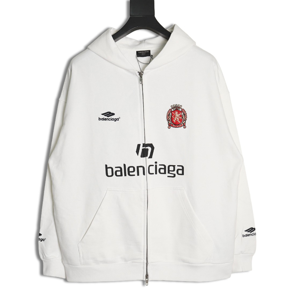 Balenciaga Manchester United joint embroidered printed zipper hoodie