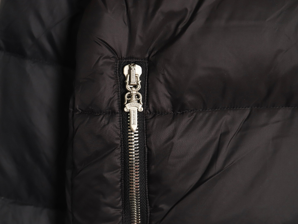 Chrome Hearts cross leather label embroidery remake silver down jacket