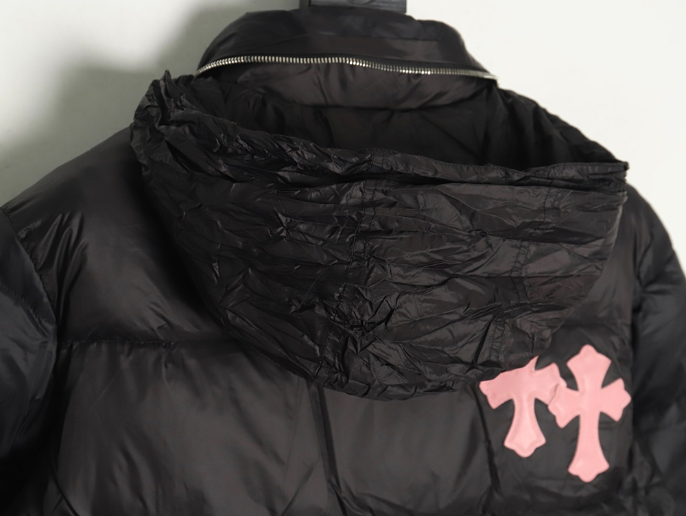 Chrome Hearts cross leather label embroidery remake silver down jacket