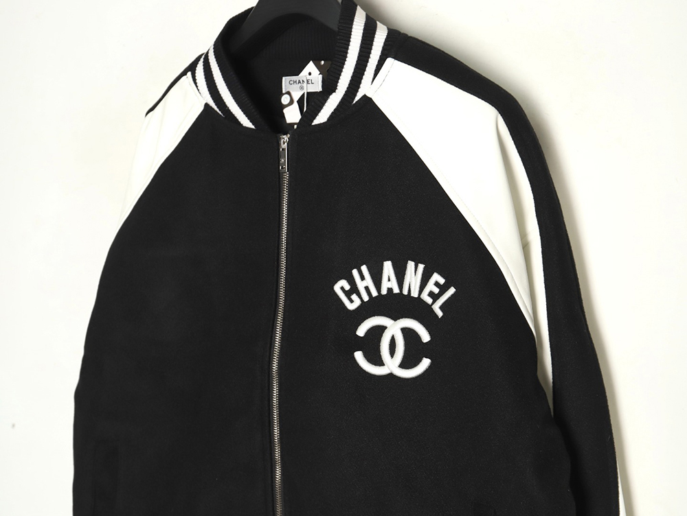 Chanel splicing embroidery baseball jacket TSK1