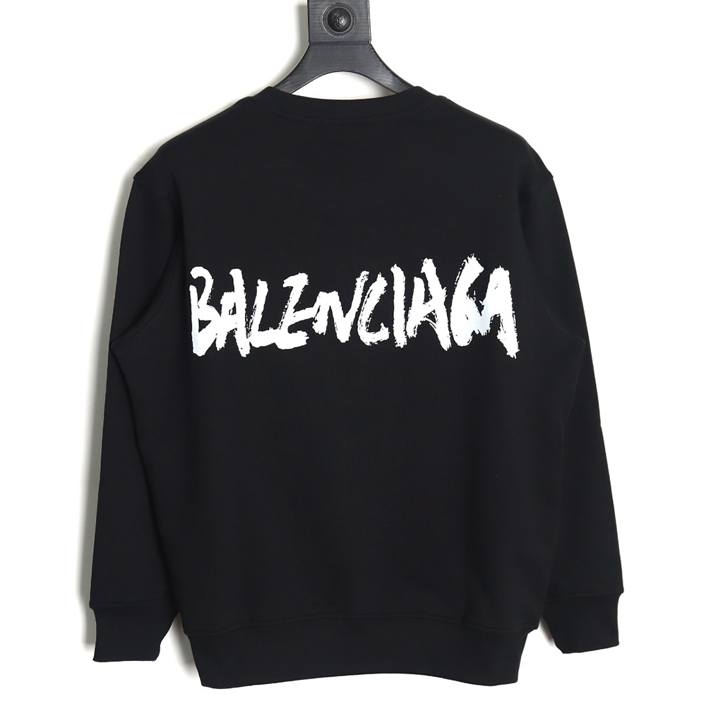 Gucci & Balenciaga Graffiti Lettering Print Crewneck Sweatshirt TSK1
