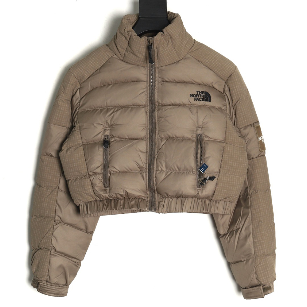 The North Face high-waisted plaid short patchwork down jacket TSK1