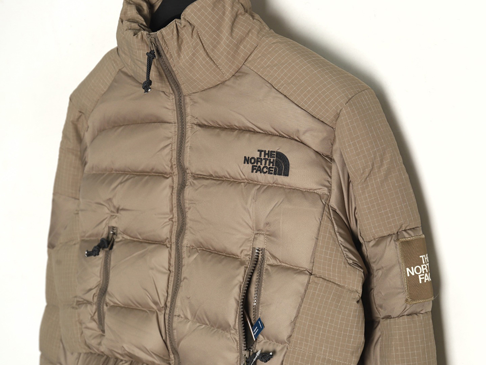 The North Face high-waisted plaid short patchwork down jacket TSK1