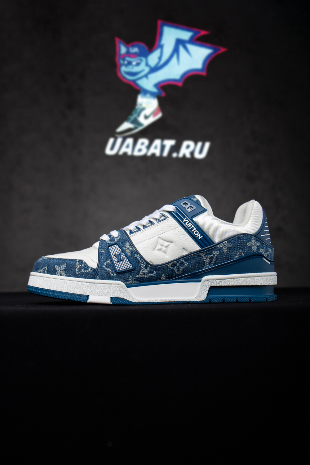 Louis Vuitton Trainer Monogram Denim White Blue