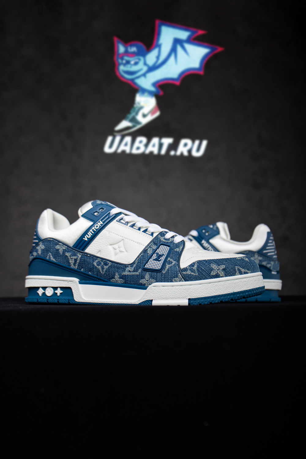 Louis Vuitton Trainer Monogram Denim White Blue