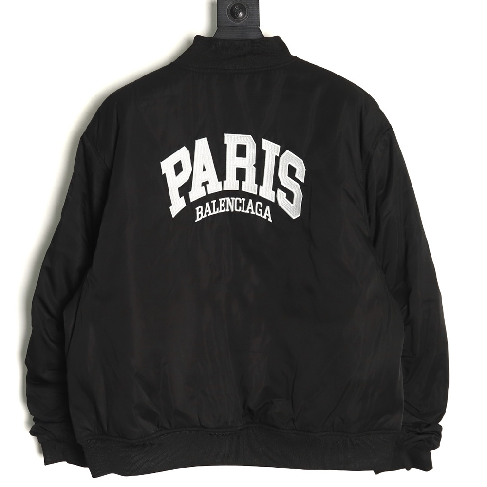 Balenciaga Paris English letter embroidered baseball jacket