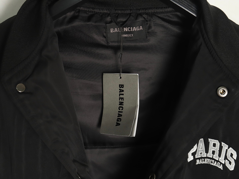 Balenciaga Paris English letter embroidered baseball jacket