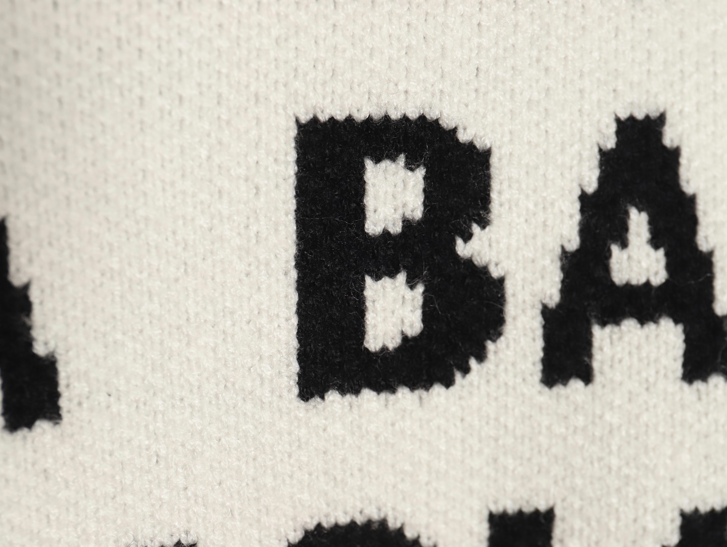 Balenciaga jacquard full print bullet screen letter round neck sweater