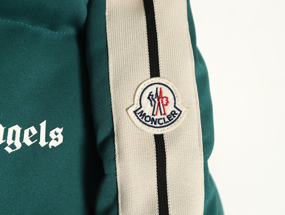 Moncler & Palm Angels joint color strip embroidery logo down jacket