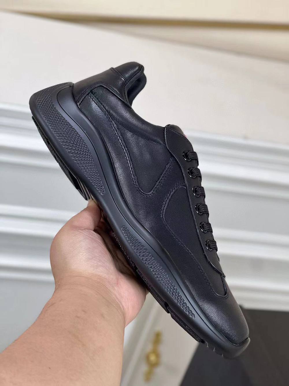 Prada America''s Cup nappa leather sneakers