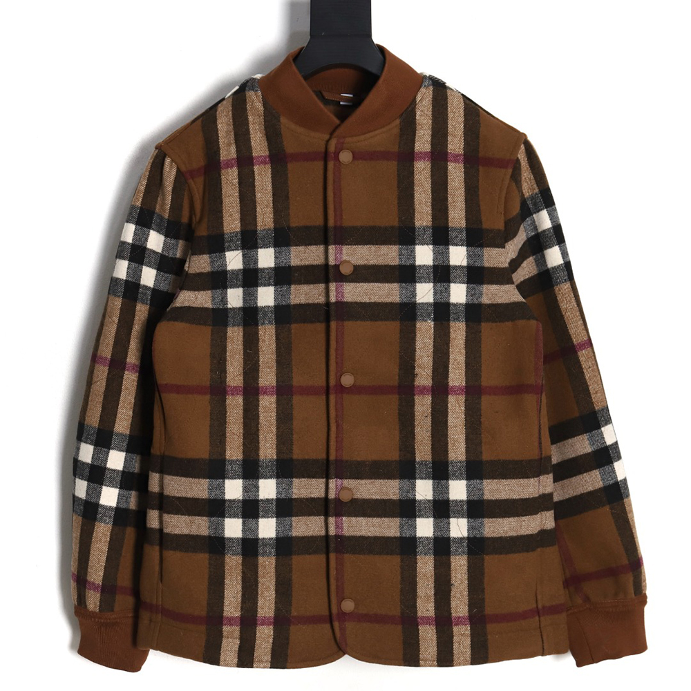 Burberry checked wool bomber jacket