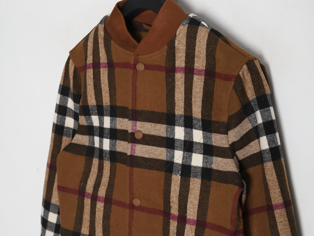 Burberry checked wool bomber jacket