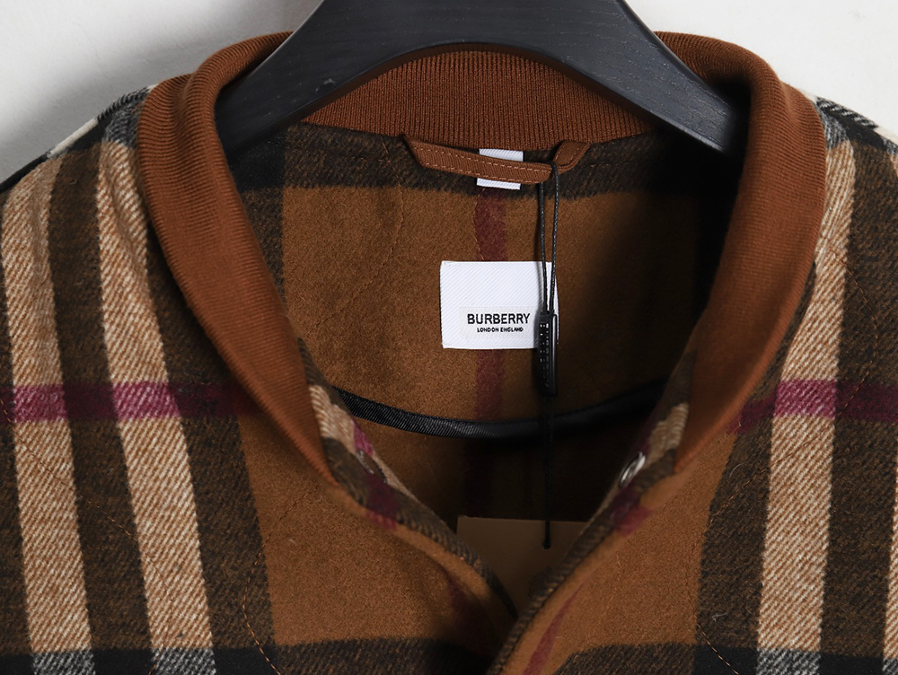 Burberry checked wool bomber jacket