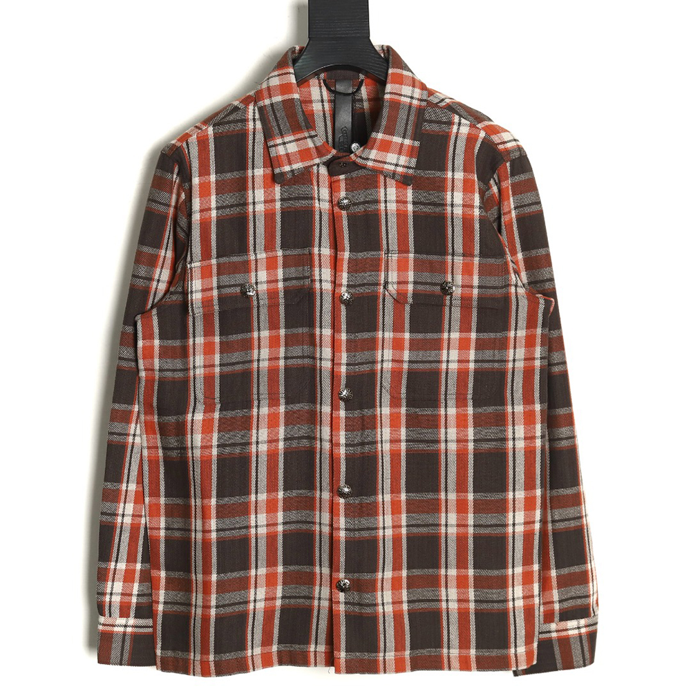 Chrome Hearts Flannel Plaid Long Sleeve Shirt