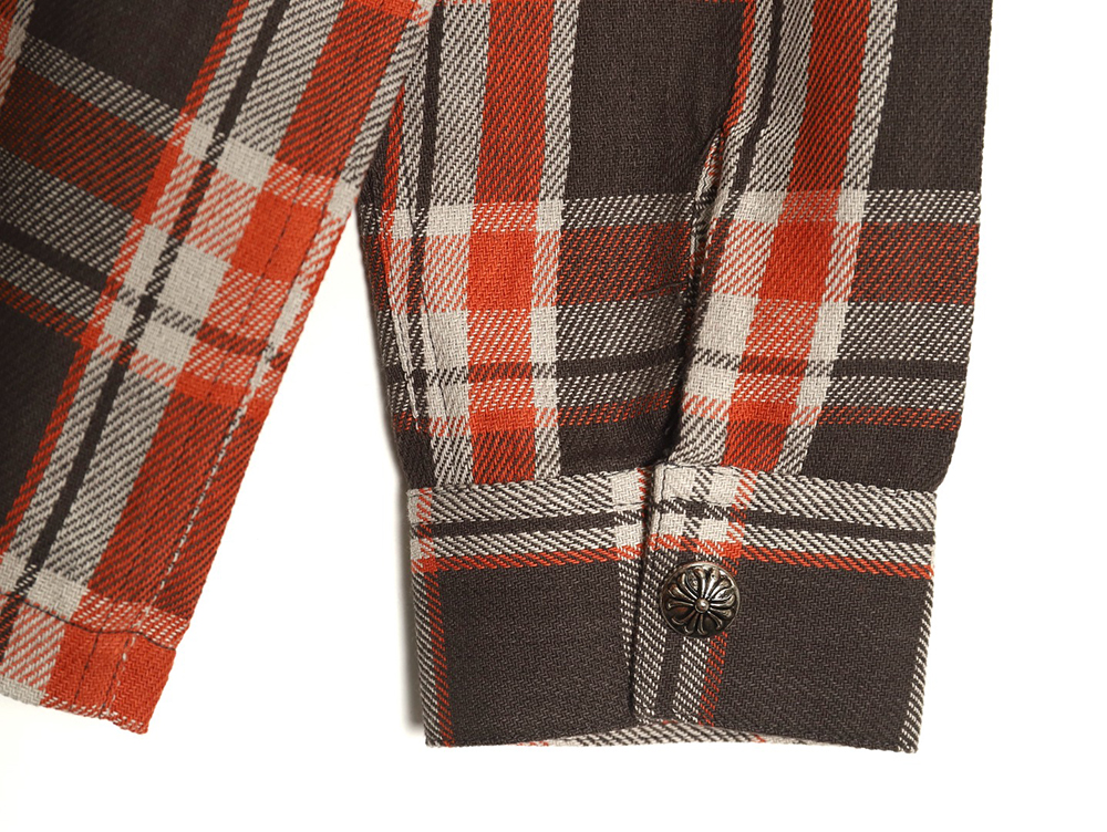 Chrome Hearts Flannel Plaid Long Sleeve Shirt