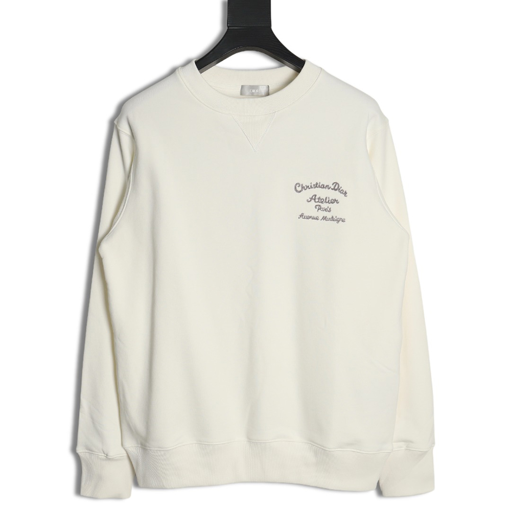 Dior classic front and back slogan embroidery sweatshirt