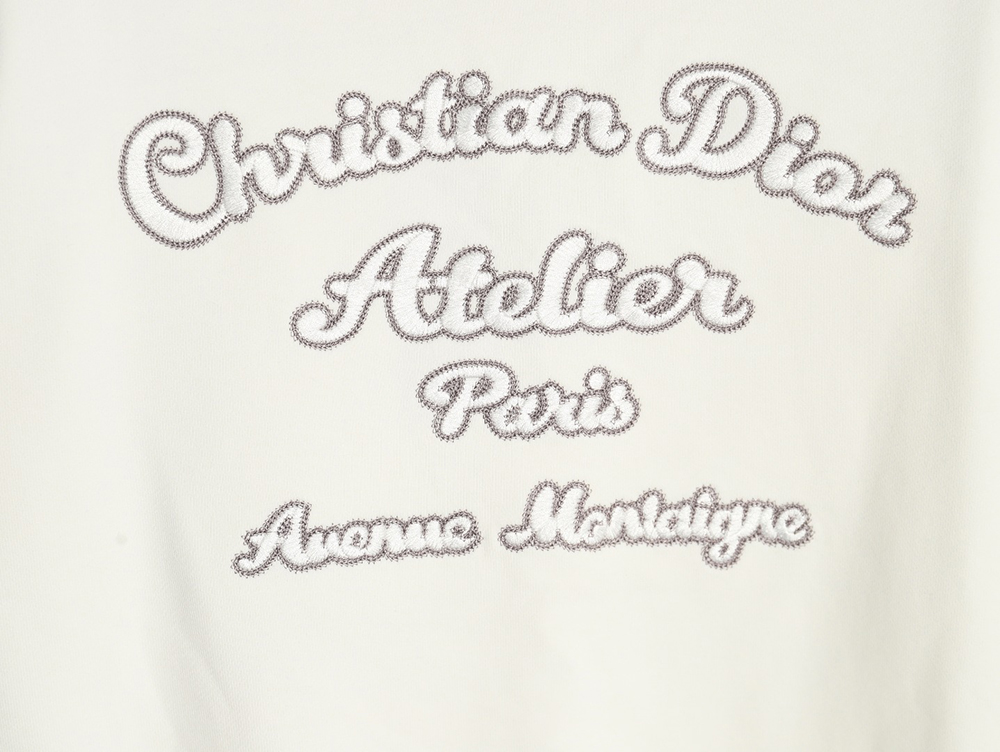 Dior classic front and back slogan embroidery sweatshirt