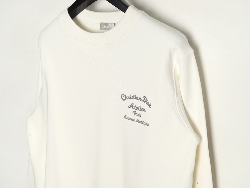 Dior classic front and back slogan embroidery sweatshirt